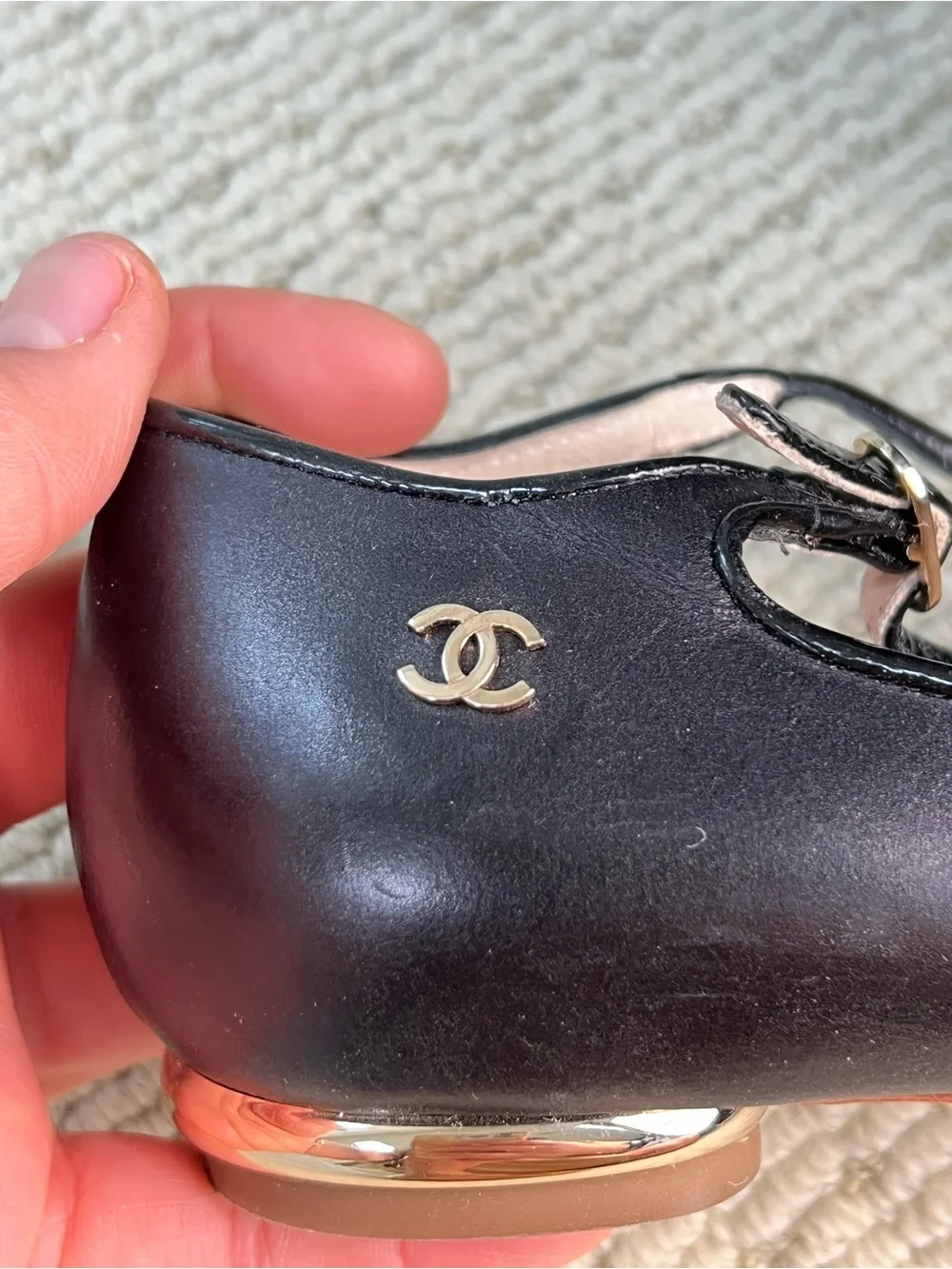 🔴Authentic CHANEL Black Leather Ballet Flats/Shoes🔴